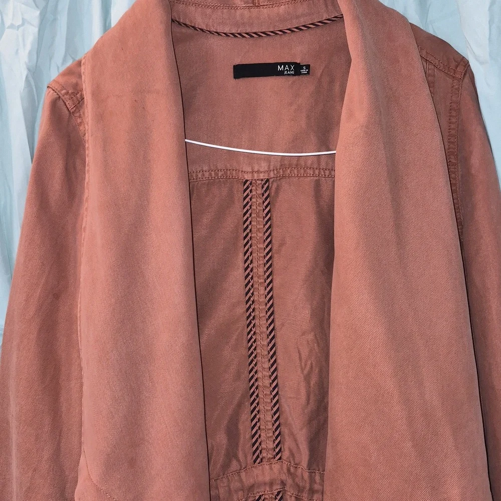 Max Jeans Deco Rose Pink Tencel Drape Long Length Cape Cover-up Sz S